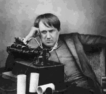 thomas alva edison, in hgl-typischer haltung
