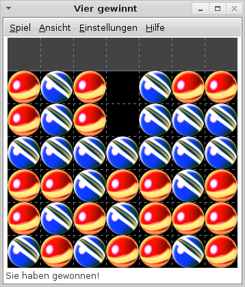 Vier gewinnt - Sie haben gewonnen